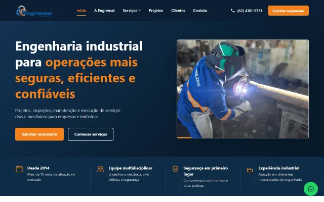 Captura de tela do site institucional Light Sea Green